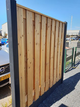 Carpgarant | Scherm Douglas Geschaafd | 19-planks | 180 x 180 cm | Kleurloos gespoten