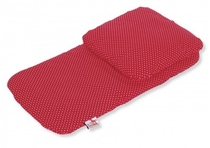 Poppenwagen bedding | Rood gestippeld