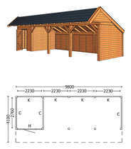 Trendhout | Kapschuur De Stee L 9800 | Combinatie 3