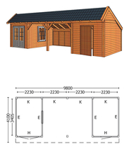 Trendhout | Kapschuur De Stee L 9800 | Combinatie 5