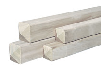 Hardhouten paal Accoya | 95 x 95 | Diamantkop | 270 cm