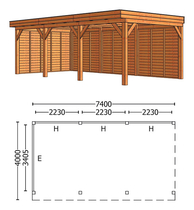 Trendhout | Buitenverblijf Mensa L 7400 mm | Combinatie 2