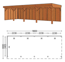 Trendhout | Buitenverblijf Mensa L 9800 mm | Combinatie 2