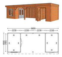 Trendhout | Buitenverblijf Mensa L 9800 mm | Combinatie 6