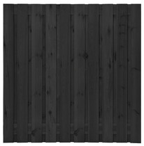 Grenen plankenscherm | 19-planks | 180 x 180 cm | Zwart Gepoten