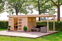 Outdoor Life Products | Blokhut Violet met overkapping