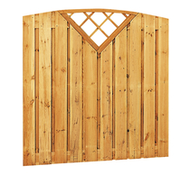 Toogplankenscherm grenen | verticaal 21-planks | met trellis driehoek