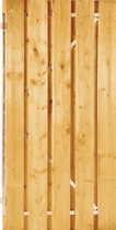 Plankendeur grenen op stalen frame