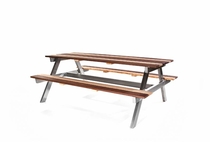 Picknicktafel Hardhout RVS Zebrano
