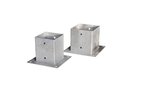 Paalhouder met plaat | Verzinkt | 7 cm