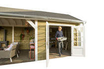 Woodvision | Zweeds Tuinhuis Poolvos | 610 x 372 cm | Bruin geïmpregneerd