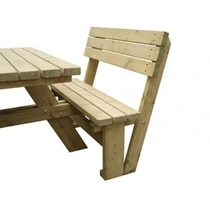Rugleuning voor picknicktafel Deluxe vierkant