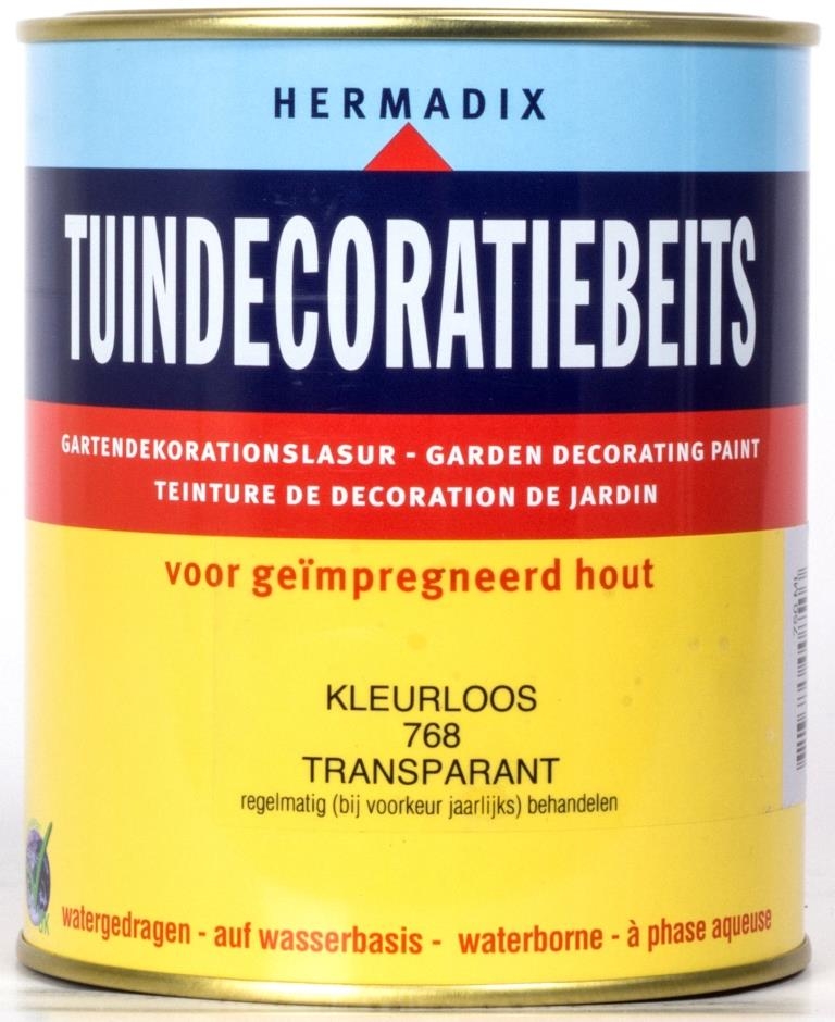 Hermadix Tuindecoratiebeits 768 Kleurloos 750 Ml hermadix kopen in de aanbieding Hermadix Tuindecoratiebeits 768 Kleurloos 750 Ml hermadix kopen in de aanbieding