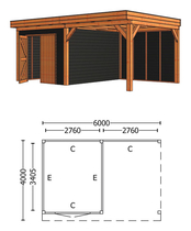Trendhout | Buitenverblijf Refter XL 6000 mm | Combinatie 4
