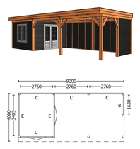 Trendhout | Buitenverblijf Refter XL 9000 mm | Combinatie 4