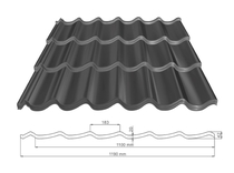 ArcelorMittal | Dakpanplaat Luna | 9005 Zwart Glans 460 cm