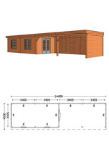 Trendhout | Buitenverblijf Refter XL 14400 mm | Combinatie 5
