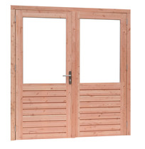 Woodvision | Dubbele deur Prestige | Douglas | 6-ruits | Linksdraaiend | 202 x 221 cm
