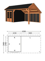 Trendhout | Kapschuur De Deel 6300 mm | Combinatie 6