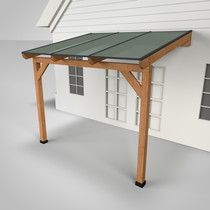 Westwood | Douglas terrasoverkapping | Comfort + | Helder | Antraciet | 306x250 | Muuraanbouw