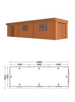 Trendhout | Buitenverblijf Refter XL 10800 mm | Combinatie 6