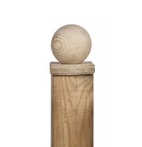 Paalornament | Afdekkap Bol 10x10 | Hout