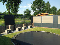 IdeAL scherm | Antraciet- Prof. grijs | 180x180 | 9 planks