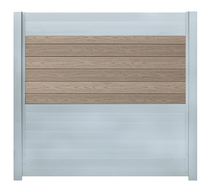 IdeAL scherm | Zilver- Prof. Grijs | 180x180 | 6 planks