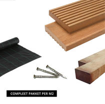 Bangkirai vlonderplank 21x145 mm COMPLEET PAKKET!