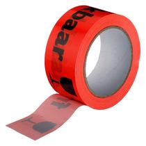 Tape / fluor. oranje 50mm met tekst