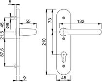 Vastdraaibaar-beslag (ovaal)z/slg 138L/3056rf