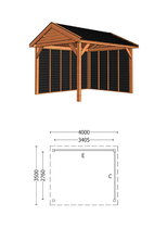 Trendhout | Buitenverblijf Zadeldak Betula 4000 mm | Combinatie 2