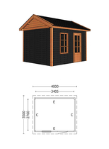 Trendhout | Buitenverblijf Zadeldak Betula 4000 mm | Combinatie 4