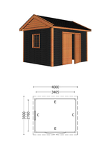 Trendhout | Buitenverblijf Zadeldak Betula 4000 mm | Combinatie 5