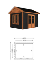 Trendhout | Buitenverblijf Zadeldak Betula 4000 mm | Combinatie 6
