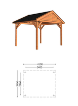 Trendhout | Buitenverblijf Zadeldak Olea 4100 mm | Combinatie 1