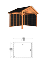 Trendhout | Buitenverblijf Zadeldak Olea 4100 mm | Combinatie 2