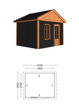Trendhout | Buitenverblijf Zadeldak Olea 4100 mm | Combinatie 4