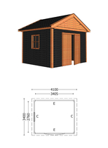 Trendhout | Buitenverblijf Zadeldak Olea 4100 mm | Combinatie 5