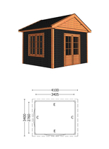 Trendhout | Buitenverblijf Zadeldak Olea 4100 mm | Combinatie 6