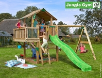 Jungle Gym | Chalet + Balcony + 2-Swing X'tra | DeLuxe | Blauw