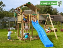 Jungle Gym | Chalet + 1-Swing X'tra | DeLuxe | Blauw