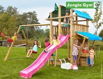 Jungle Gym | Fort + Mini Market + 2-Swing Module X'tra | DeLuxe | Blauw