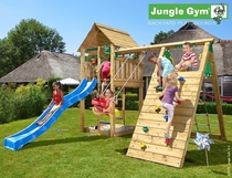 Jungle Gym | Cabin + Climb Module X'tra | DeLuxe | Blauw