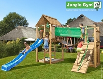 Jungle Gym | Cabin + Bridge Module | DeLuxe | Blauw