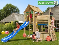 Jungle Gym | Cabin + Train Module | DeLuxe | Blauw