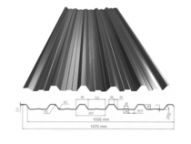 ArcelorMittal | Damwandplaat Trapezium TP35 | 7016 Antracietgrijs Glans | 250cm