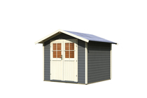 Karibu | Blokhut Usedom 245x245 | Terragrijs/Wit