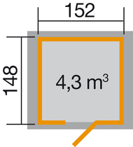 WEKA | Tuinhuis 317 | 152 x 148 cm | Gelakt