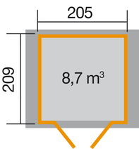 WEKA | Tuinhuis 224 | 205 x 209 cm | Antraciet